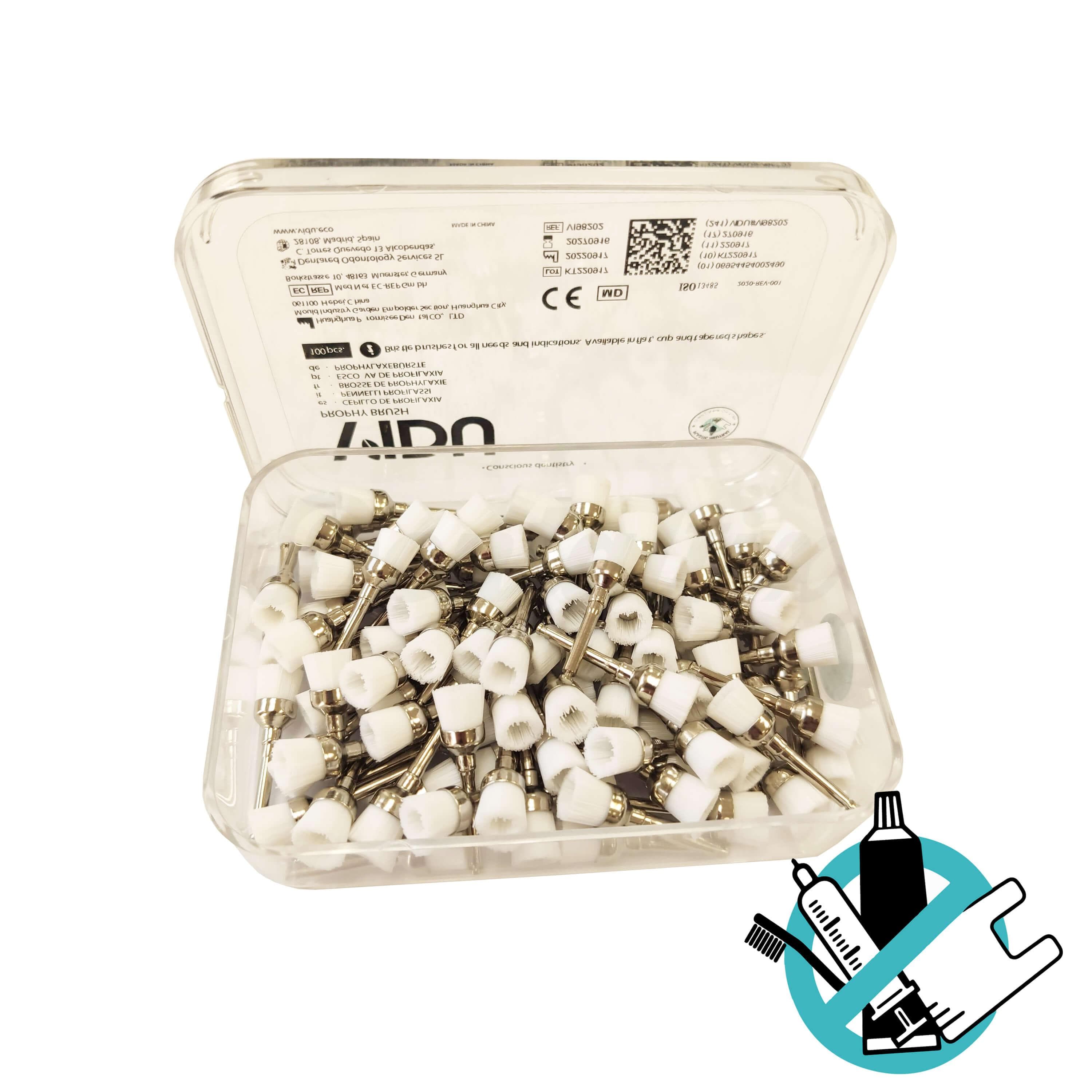CEPILLO DE PROFILAXIS FORMA COPA CERDAS DE NYLON O CERDAS NATURALES DISTINTAS DIMENSIONES