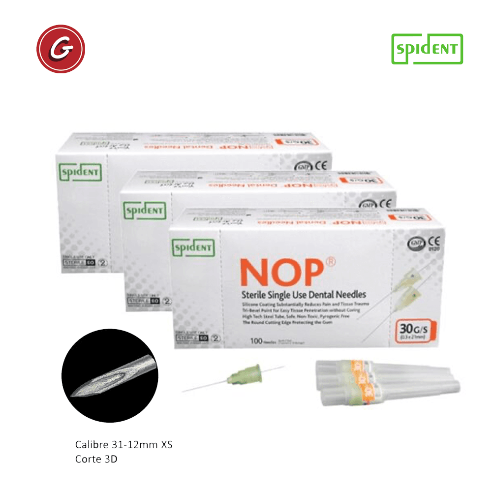 SPIDENT AGUJA DENTAL 31G-XS 12MM P/CAJA